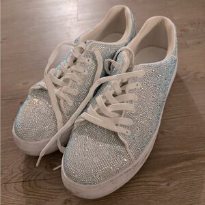 Light Blue Crystal Sneakers